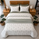 Couvre lit 3 pieces jardin sage