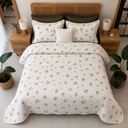 Couvre lit 3 pieces jardin sauvage sauge