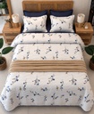 Couvre lit 3 pieces floral chic