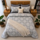 Housse de couette 6 pieces elegance bleu