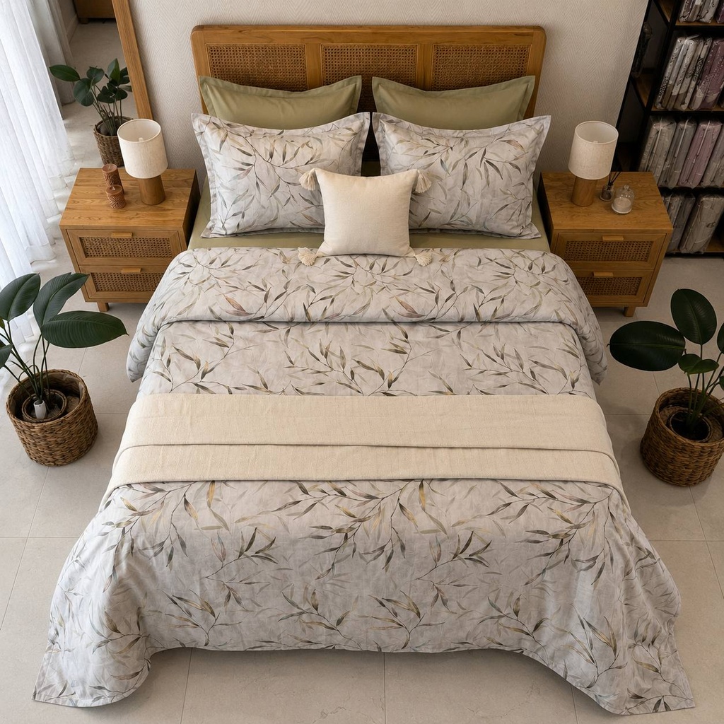 Parure de drap 6 pieces feuillage olivier
