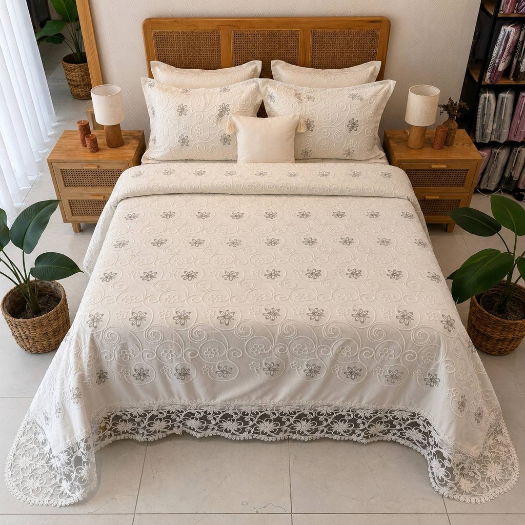 Couvre lit 6 pieces duru papillon 
