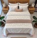 Couvre lit 6 pcs yaprak blanc rose