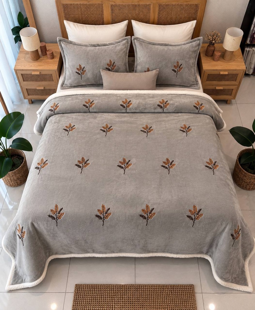 Couverture 3 pieces brume automne gris