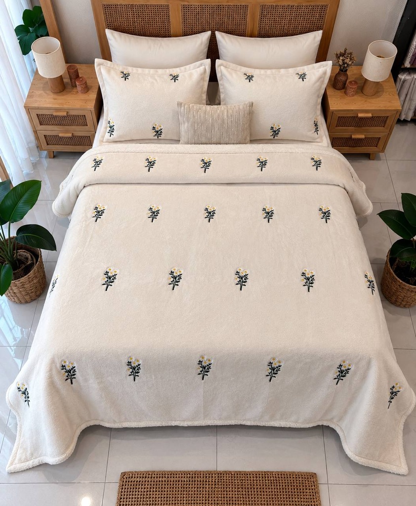 Couverture 3 pieces fleur d ivoir