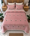Couverture 3 pieces rose eclosion