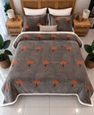 Couverture 3 pieces bouquet marron