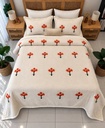 Couverture 3 pieces bouquet blanc