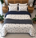 Couette 4 Pieces - fleur bleu