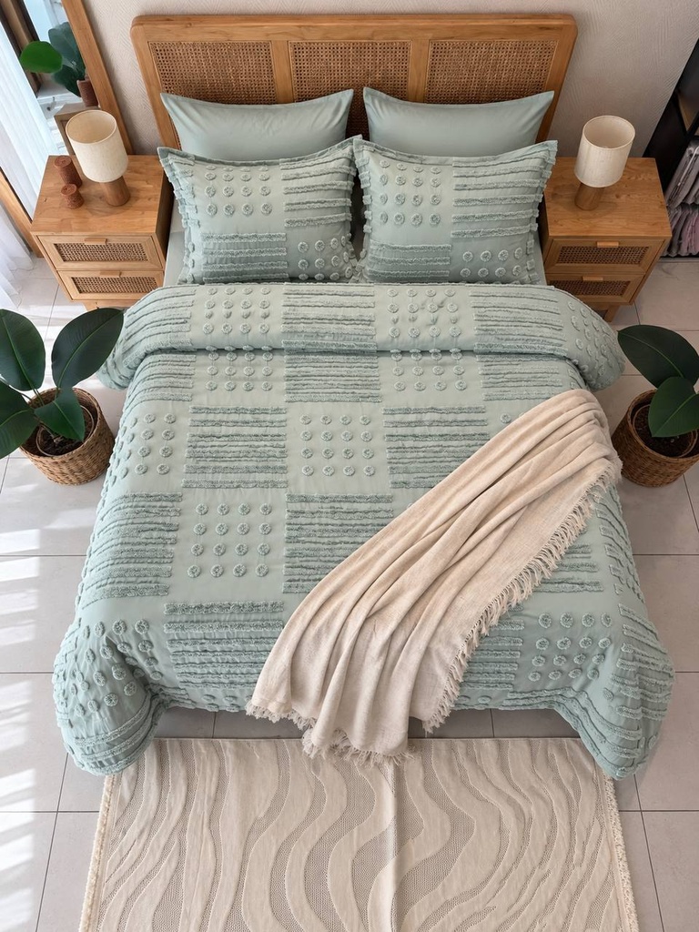 Housse de couette bbh 3 pieces vert