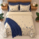 Parure De Drap  6 Pieces floral champetre bleu