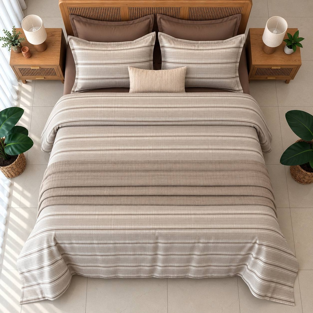 Parure De Drap  6 Pieces raye classique 