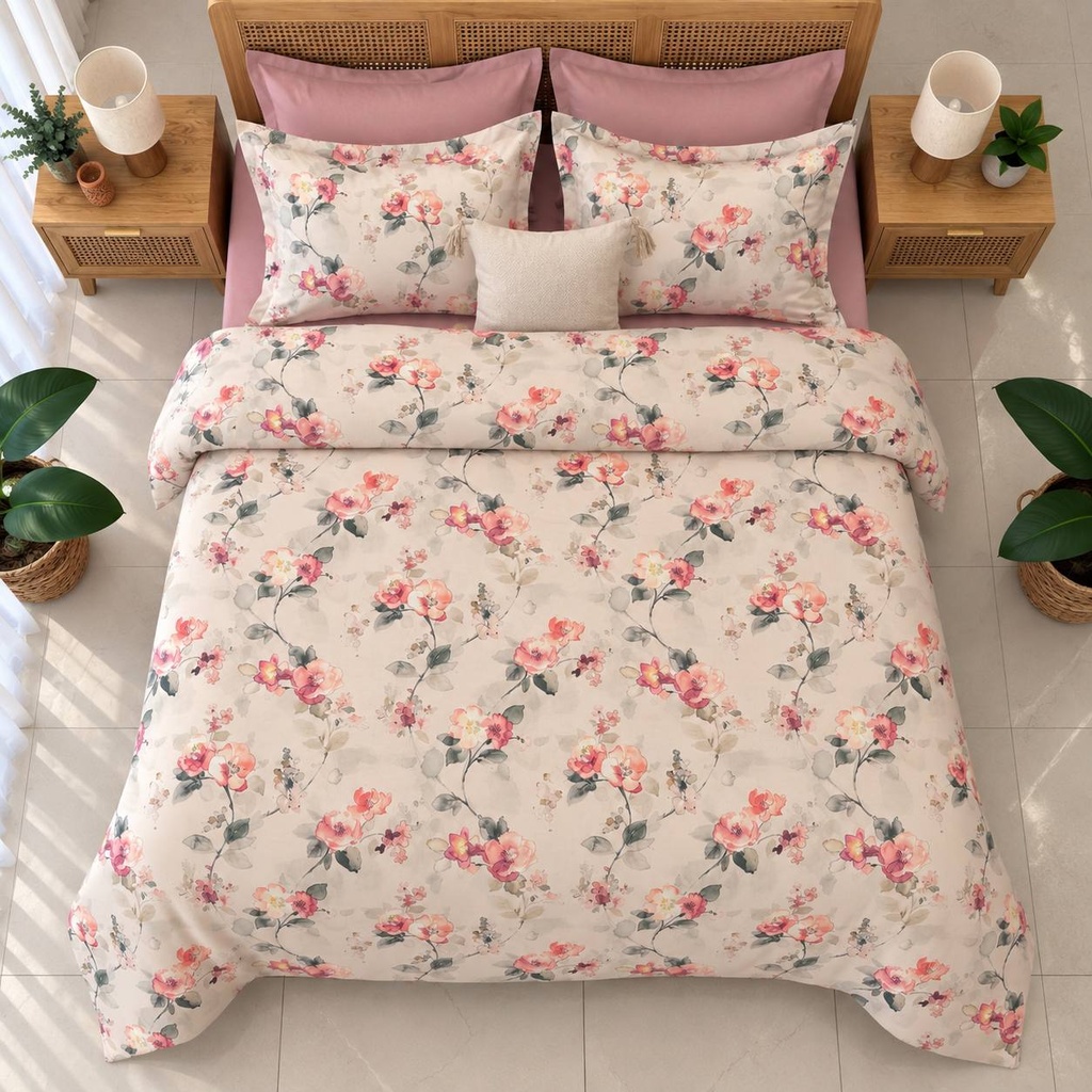 Housse de couette 6 Pieces floral elegant