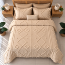 Housse de couette bbh 3 pieces beige  motif