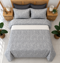 Parure De Drap  6 Pieces Floral botanique gris