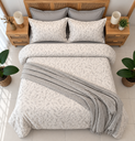 Housse de Couette 6 Pièces 100% Conton  feuillage fin