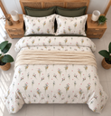 Housse de Couette 6 Pièces 100% Conton Floral champêtre en petits bouquets