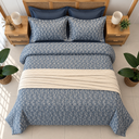     Parure de Draps 6 Pièces – Floral botanique délicat Bleu