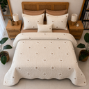 Couvre lit 4 pièces brode coeur 