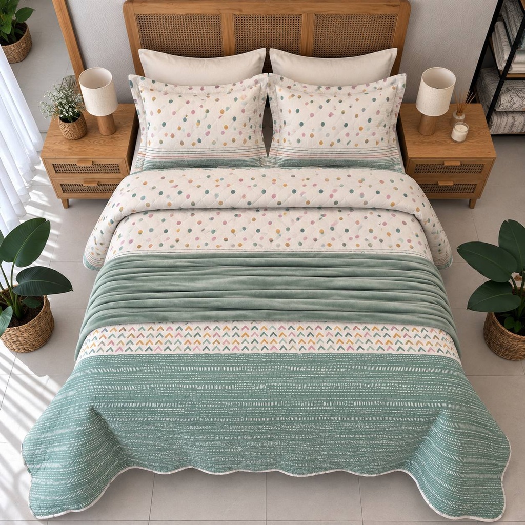 Couverture 3 Pieces Douceur Menthe 