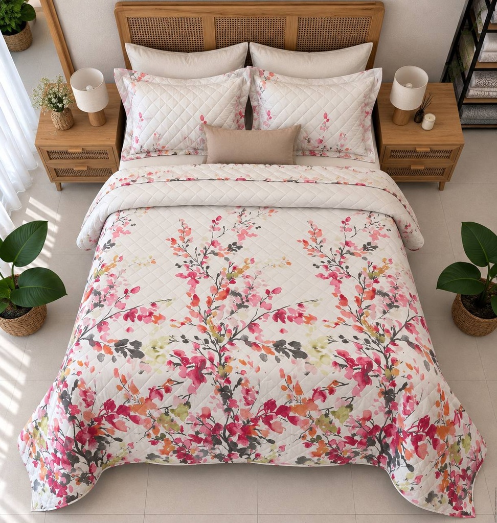 Couverture 3 Pieces Jardin Fleuri