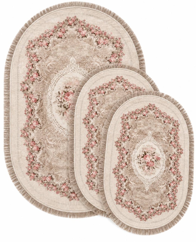 Descente de lit 3 pieces floral classique