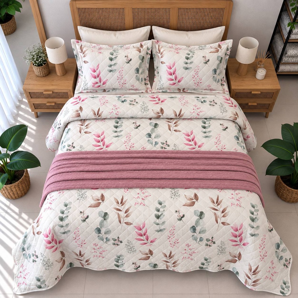 Couverture 3 Pieces Jardin Rose 