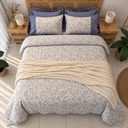 Housse de couette avec Dentelle Evasion Blue 100% Coton