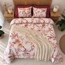 Housse de couette avec Dentelle Fleur de Bourgogne 100% Coton