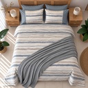 Housse de couette Dentelle Brise Marine 6 Pieces 100% Coton