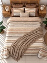 Housse de couette Dentelle Sable d'Automne 6 Pieces 100% Coton