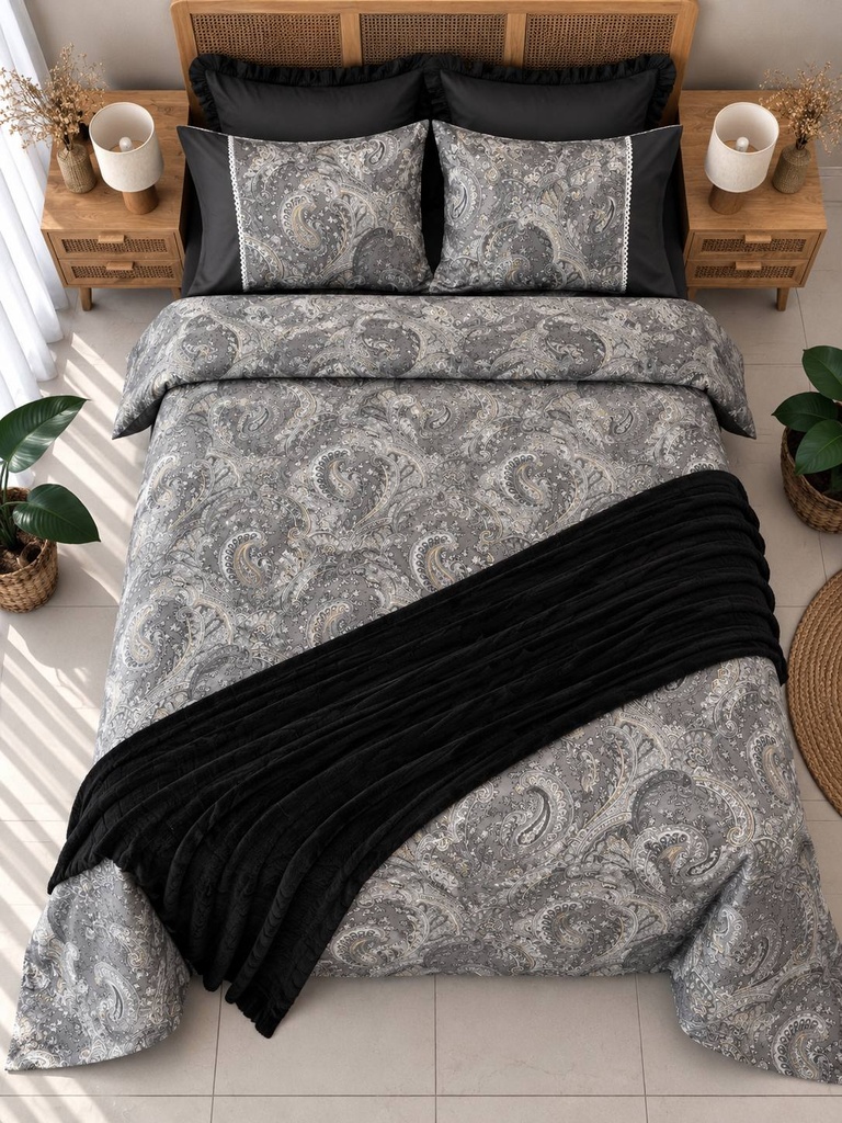 Parure de drap 6 Pieces Elegance Gris
