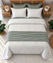 Parure de drap 6 Pieces Points Vert Liee