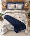 Housse de couette Dentelle Bleu Horizon 6 Pieces 100% Coton