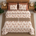 Housse de couette Dentelle 6 Pieces Feuillage Sienna 100% Coton