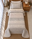 Couverture Sherpa 1 Place Double Face Geometrique Perle