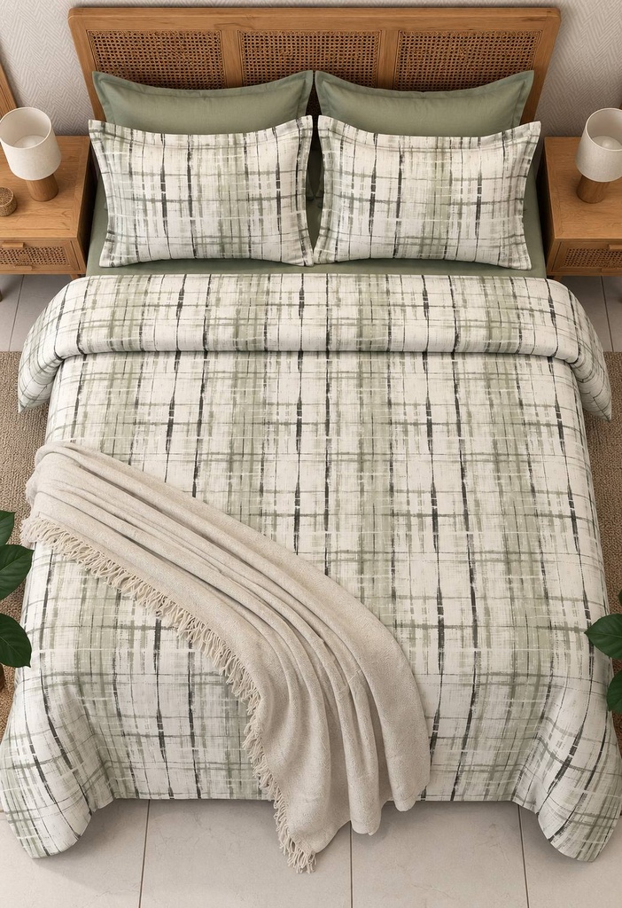 Parure de drap 6 pieces Emeraude Nature 