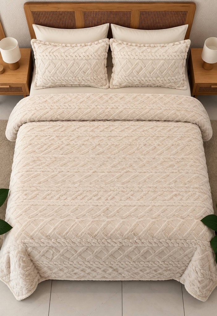 Couverture 3 Pieces Berbere Blanc