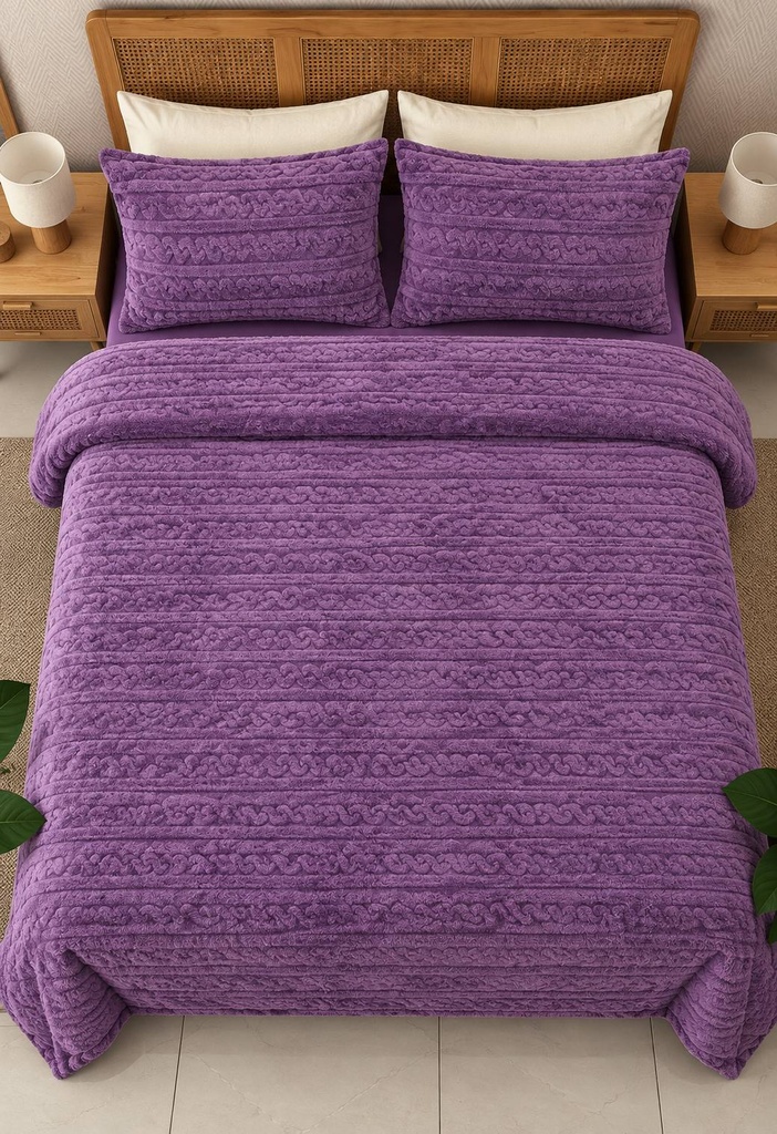 Couverture 3 Pieces Berbere Violet