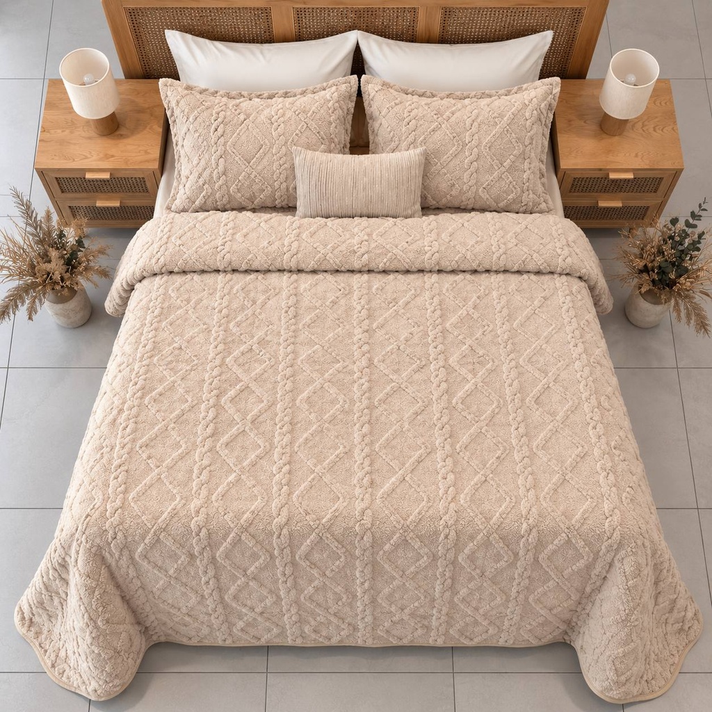 Couverture 3 Pieces BBH Berbere Beige