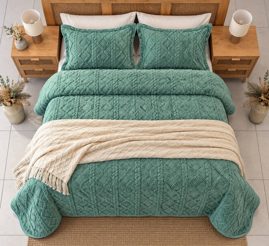 Couverture 3 Pieces BBH Berbere Vert