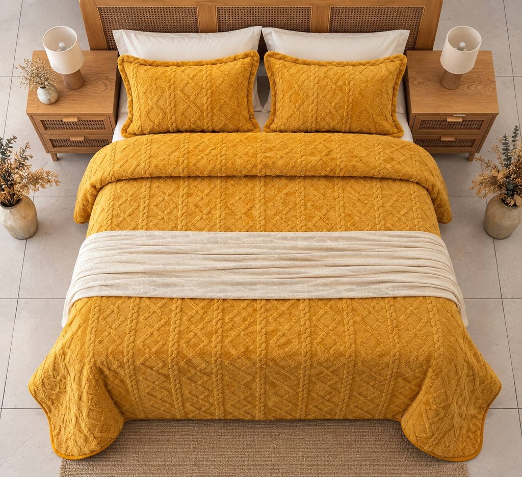 Couverture 3 Pieces BBH Berbere Moutard
