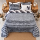Couverture 6 Pieces Velour Gris