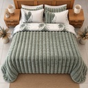 Couette 6 Pieces fourrure Vert