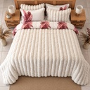 Couverture 6 Pieces velour Blanche