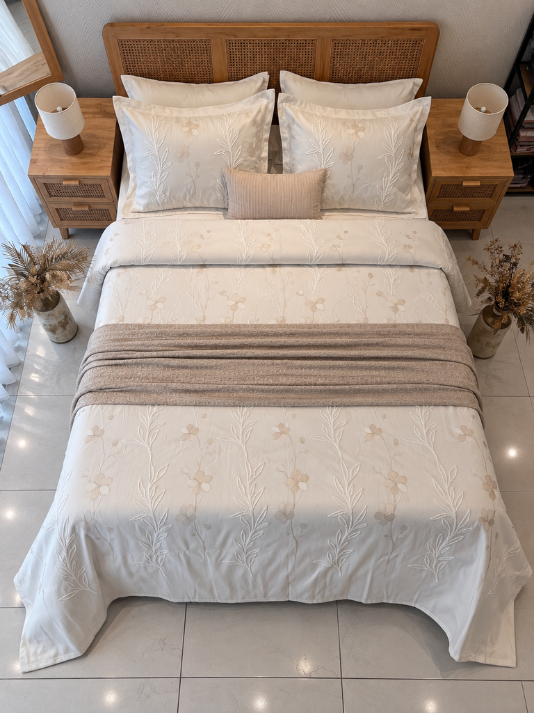Couvre lit 6 pieces     Chic naturel