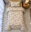 Housse de couette Dentelle 1 Place Enfant Beige 100% Coton