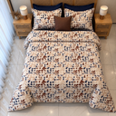 Parure de drap 6 Pieces Carre Bleu