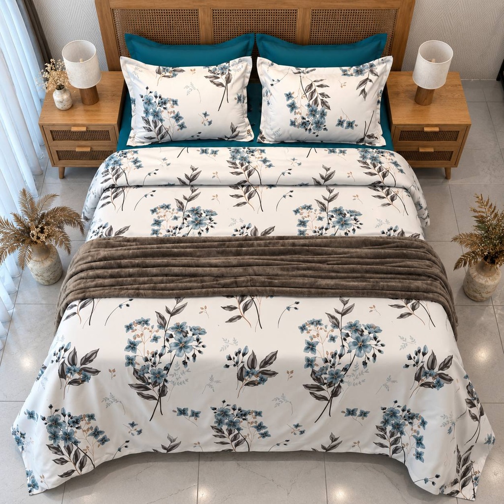Housse de couette 6 Pieces Azur Blue New