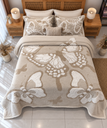 Couverture 3 Pieces Papillion  Beige